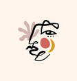 line modern minimalist woman face art design print vector image vector image