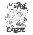 skate board extreme t-shirt graphics vector image vector image