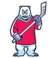 Bear ice hockey mascot Royalty Free Vector Image