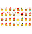 christmas emoji santa claus emoticon in xmas hat vector image