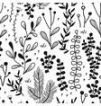seamless border with doodle forest vector image vector image