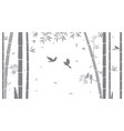 bamboo tree silhouette background vector image