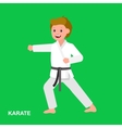 cartoon kid wearing kimono martial art vector image