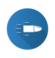 flying bullet flat design long shadow glyph icon vector image vector image
