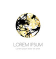 golden circle emblem with ink splash elements vector image vector image