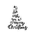 merry christmas text black typography on white vector image