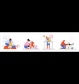 people care of dogs communication with animals vector image vector image