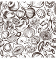 seamless pattern of autumn fruits vector image