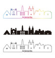 adelaide v2 skyline linear style with rainbow vector image