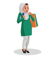 indian muslim woman cartoon vector image