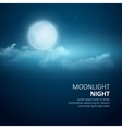 night background moon clouds and shining vector image vector image