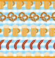 pretzels beer sausage seamless pattern tile vector image vector image