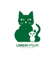 minimal and abstract logo of cat icon child vector image vector image