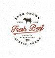 premium fresh beef label retro styled meat shop vector image
