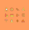 set simple line icons oktoberfest vector image vector image