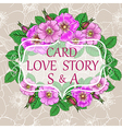 vintage card with flowers vector image vector image