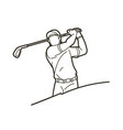 golf player golfer action cartoon sport graphic vector image