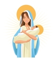 holy mary baby jesus icon graphic vector image