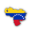 map and flag of venezuela vector image