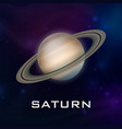 planet saturn 3d realistic space vector image vector image