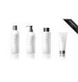 realistic bottle set cosmetic brand template vector image vector image