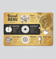 restaurant dessert menu design decorative sketch vector image vector image