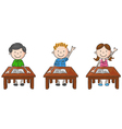 School kids sitting on table Royalty Free Vector Image