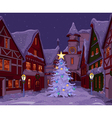 christmas night at town vector image vector image