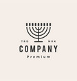 enorah hanukkah candle jews judaism hipster vector image