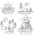 nature line icon landscapes vector image