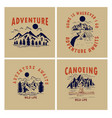 set vintage poster designs with mountains vector image vector image