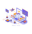 smart city concept in 3d isometric design vector image