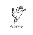 international peace day hand written lettering vector image