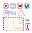 post stamps marks and mail collection vector image
