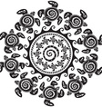 round pattern with decorated turtles vector image