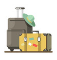 summer travel or holiday vacation luggage vector image