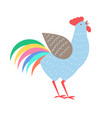 cock with colorful tail vector image
