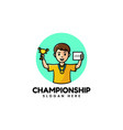 logo championship mascot cartoon style vector image