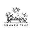 man sunbathing on beach linear of a relaxing vector image vector image