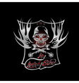 my lovely bike auto silver crest with skull vector image