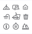 camping icons vector image