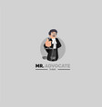 mr advocate mascot logo vector image