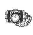 time bomb sketch engraving vector image