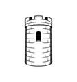 ancient brick tower isolated castle fortress icon vector image