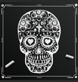 chalkboard day of the dead skull sketch draw vector image vector image