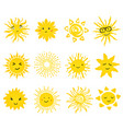 cute set of sun icons vector image