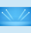 photorealistic blue stage with bright projectors vector image