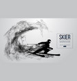 silhouette of a skier on white background vector image vector image