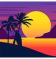 tropical summer beach gradient sunset vector image