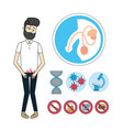 man with urinary infection system diagnosis vector image vector image